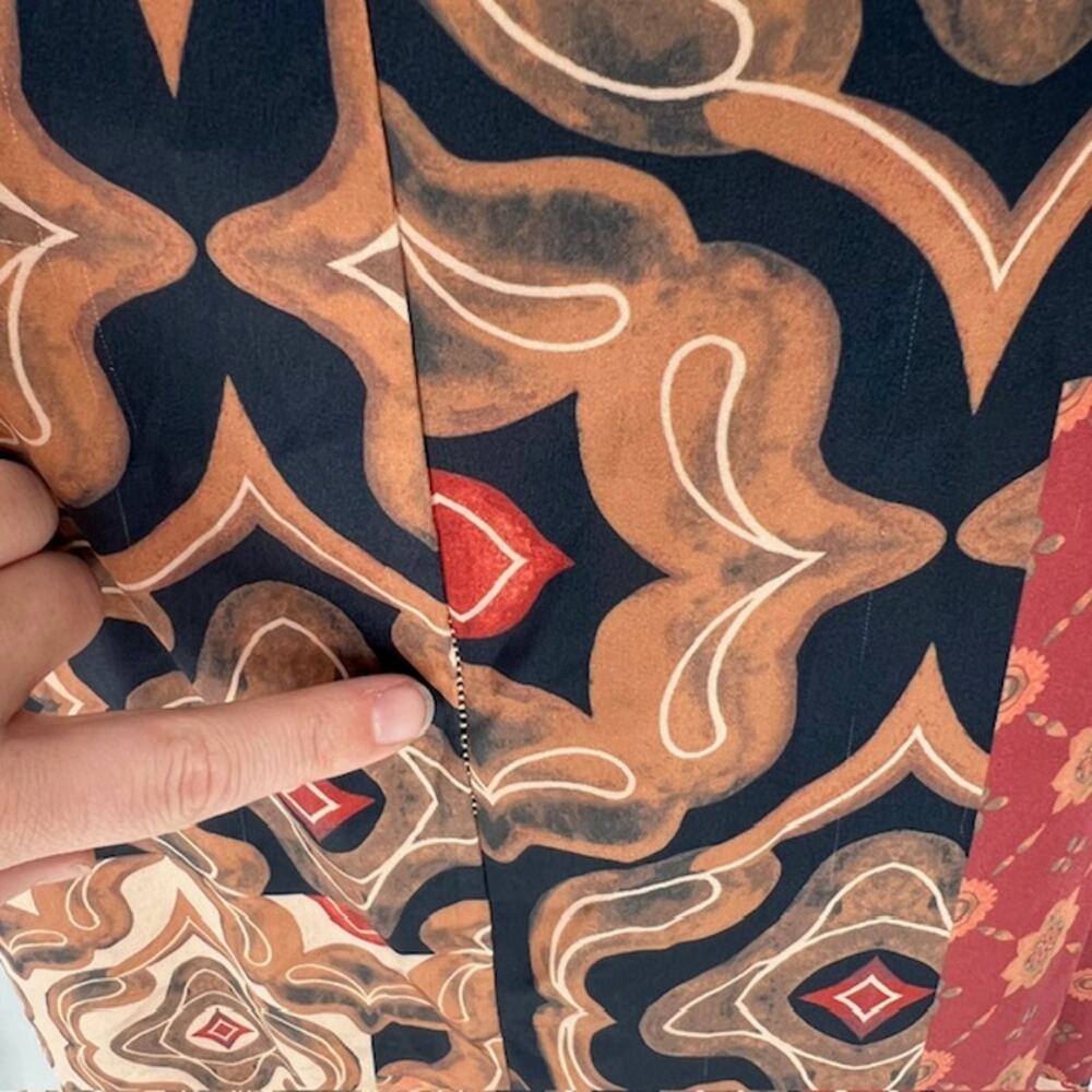 Misa Los Angeles Boho Patchwork Wrap Midi Dress S… - image 8